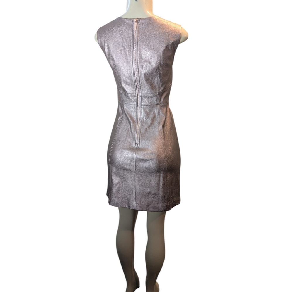 A/X Armani Exchange Metallic Pink Faux Leather Mini Dress Women's Size 2 - Picture 10 of 16